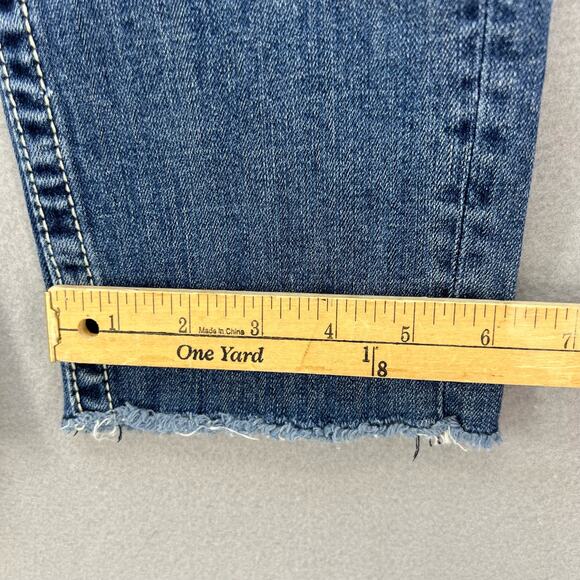 Vigoss Jeans Women's Size 3/4 Chelsea Capri Heritage Fit Raw Hem Bling Flashy - Picture 5 of 16